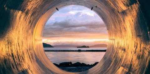 pipe leading out to the water